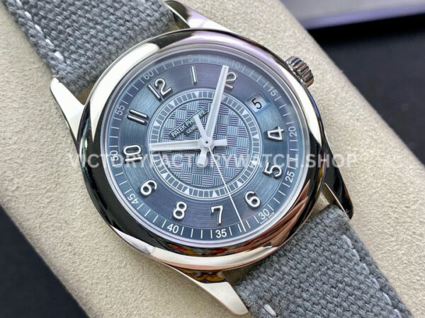 ZF Factory Patek Philippe Calatrava 6007A-001 40mm Steel Canvas Strap Blue Dial