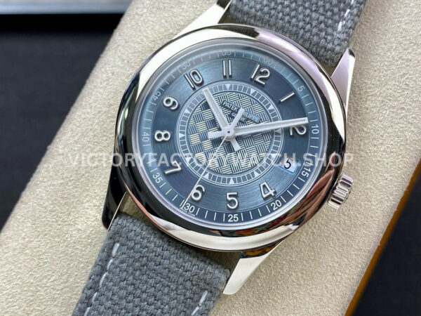 ZF Factory Patek Philippe Calatrava 6007A-001 40mm Steel Canvas Strap Blue Dial