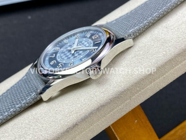 ZF Factory Patek Philippe Calatrava 6007A-001 40mm Steel Canvas Strap Blue Dial
