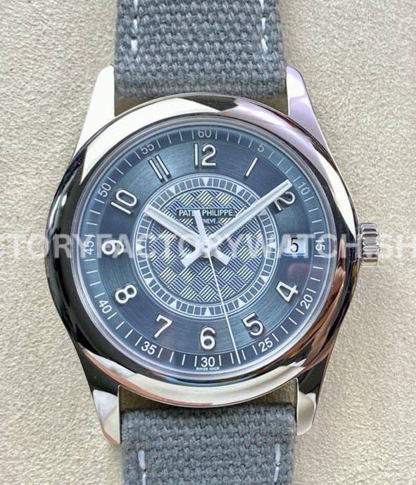 ZF Factory Patek Philippe Calatrava 6007A blue dial steel canvas strap