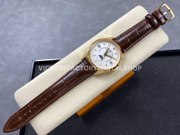 ZM Factory Patek Philippe Perpetual Calendar 5050J 40mm Yellow Gold Leather Strap White Dial