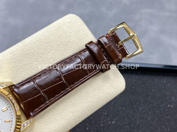 ZM Factory Patek Philippe Perpetual Calendar 5050J 40mm Yellow Gold Leather Strap White Dial