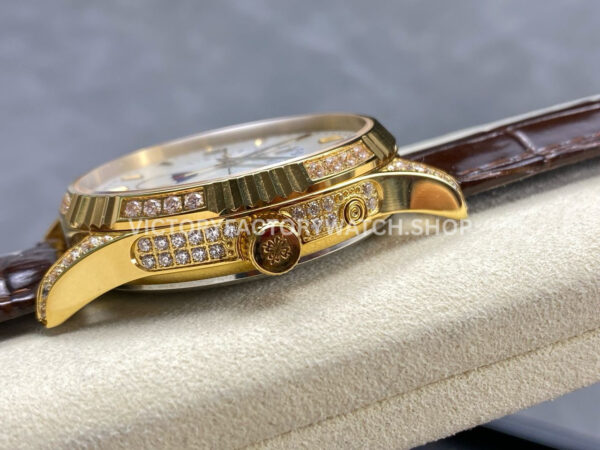 ZM Factory Patek Philippe Perpetual Calendar 5050J 40mm Yellow Gold Leather Strap White Dial