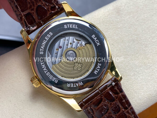 ZM Factory Patek Philippe Perpetual Calendar 5050J 40mm Yellow Gold Leather Strap White Dial