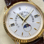 ZM Factory Patek Philippe Perpetual Calendar 5050J 40mm Yellow Gold Leather Strap White Dial