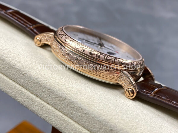 ZM Factory Patek Philippe Perpetual Calendar 5159 38mm Engraving Rose Gold Leather Strap White Dial ZM Factory Patek Philippe Perpetual Calendar 5159 38mm Engraving Rose Gold Leather Strap White Dial