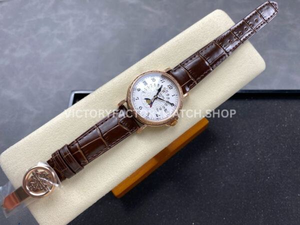 ZM Factory Patek Philippe Perpetual Calendar 5159 38mm Engraving Rose Gold Leather Strap White Dial (3) ZM Factory Patek Philippe Perpetual Calendar 5159 38mm Engraving Rose Gold Leather Strap White Dial