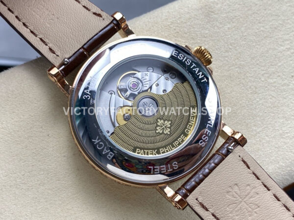 ZM Factory Patek Philippe Perpetual Calendar 5159 38mm Engraving Rose Gold Leather Strap White Dial (8) ZM Factory Patek Philippe Perpetual Calendar 5159 38mm Engraving Rose Gold Leather Strap White Dial