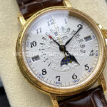 ZM Factory Patek Philippe Perpetual Calendar 5159 38mm Engraving Yellow Gold Leather Strap White Dial