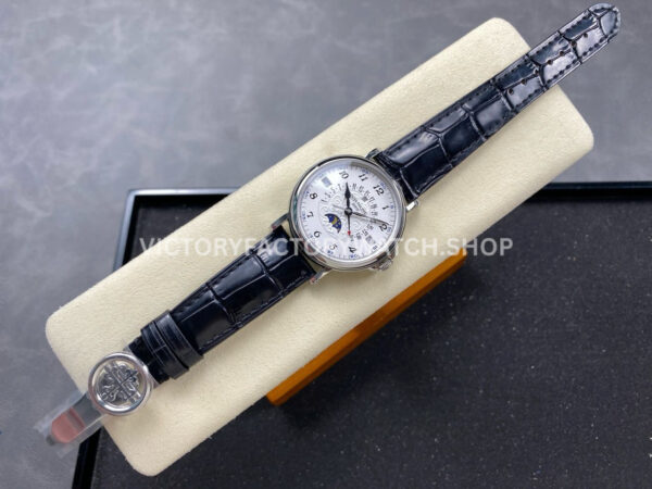 ZM Factory Patek Philippe Perpetual Calendar 5159G-012 38mm Steel Leather Strap White Dial