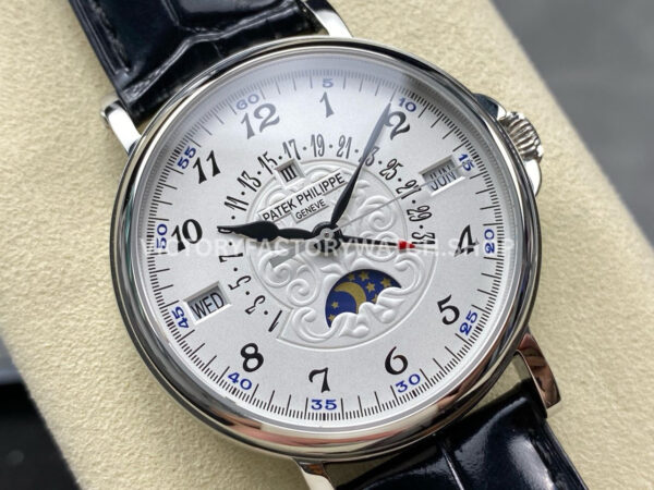 ZM Factory Patek Philippe Perpetual Calendar 5159G-012 38mm Steel Leather Strap White Dial