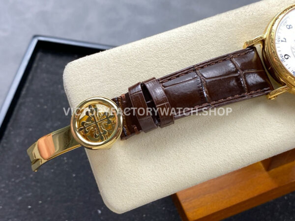 ZM Factory Patek Philippe Perpetual Calendar 5159G 38mm Engraving Yellow Gold Leather Strap White (4) ZM Factory Patek Philippe Perpetual Calendar 5159G 38mm Engraving Yellow Gold Leather Strap White Dial