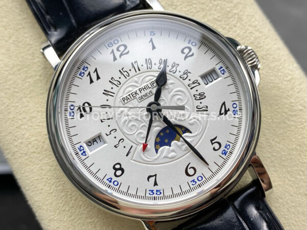 ZM Factory Patek Philippe Perpetual Calendar 5159G 38mm Steel Leather Strap White Dial (8) ZM Factory Patek Philippe Perpetual Calendar 5159G 38mm Steel Leather Strap White Dial