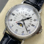 ZM Factory Patek Philippe Perpetual Calendar 5160500G–001 38mm Engraving Steel Leather Strap Whi ZM Factory Patek Philippe Perpetual Calendar 5160/500G–001 38mm Engraving Steel Leather Strap White Dial
