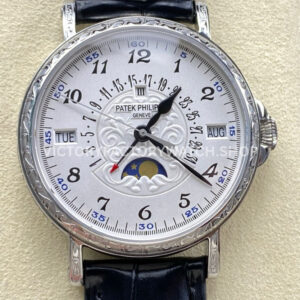 ZM Factory Patek Philippe 5160 500G engraving white dial leather strap