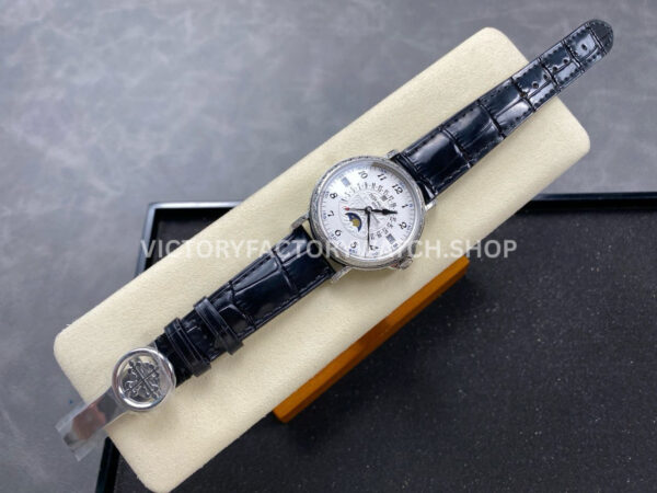 ZM Factory Patek Philippe Perpetual Calendar 5160500G–001 38mm Engraving Steel Leather Strap White (1) ZM Factory Patek Philippe Perpetual Calendar 5160/500G–001 38mm Engraving Steel Leather Strap White Dial