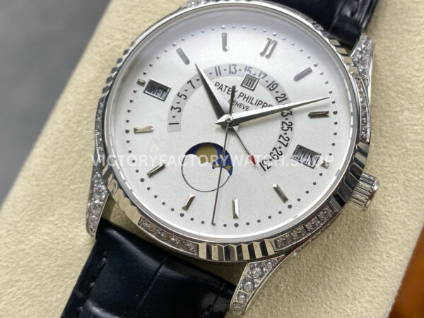 ZM Factory Patek Philippe Perpetual Calendar 5496P-001 40mm Steel Leather Strap White Dial