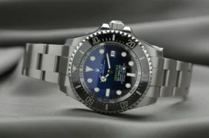 VS Factory with the best rolex super clone watch with blue dial close-up, showing clean factory level finishing and high-grade clone movement