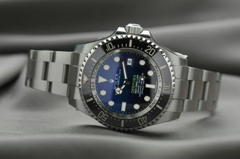VS Factory with the best rolex super clone watch with blue dial close-up, showing clean factory level finishing and high-grade clone movement