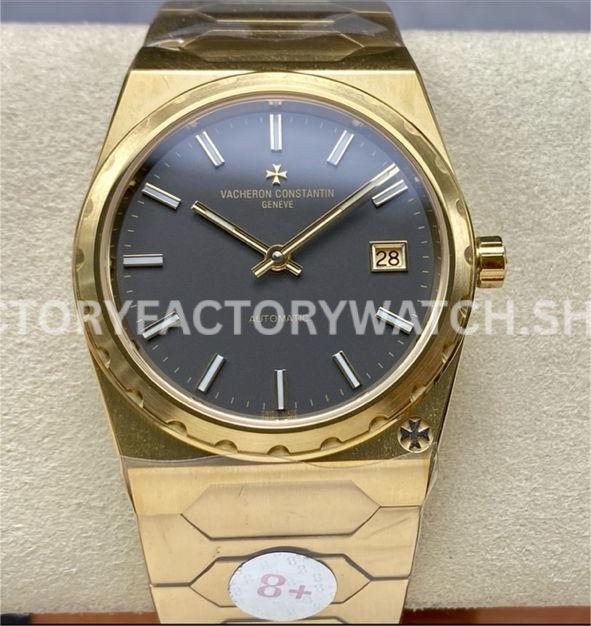 8+ Factory Vacheron Constantin Historiques 44018 37mm full yellow gold black dial replica watch