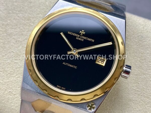 8+ Factory Vacheron Constantin Historiques 44018-37mm Half Yellow Gold Black Dial