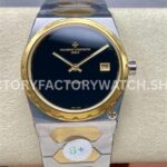 8+ Factory Vacheron Constantin Historiques 44018 37mm half yellow gold black dial replica watch