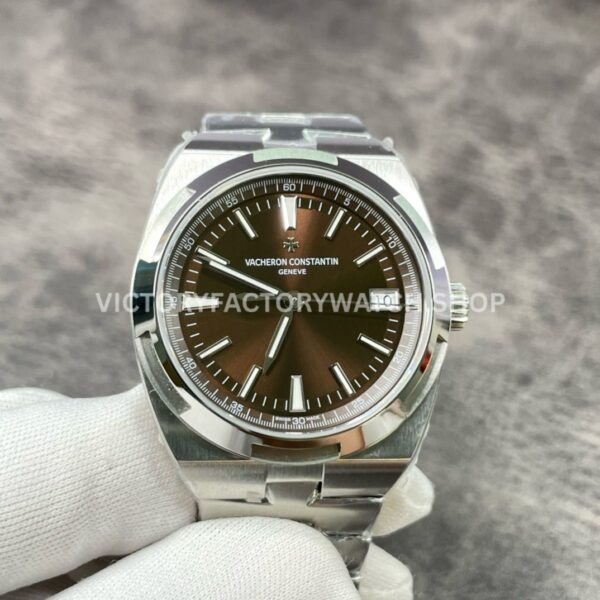 8F Factory Vacheron Constantin Overseas 4500V 41mm full steel brown dial replica watch