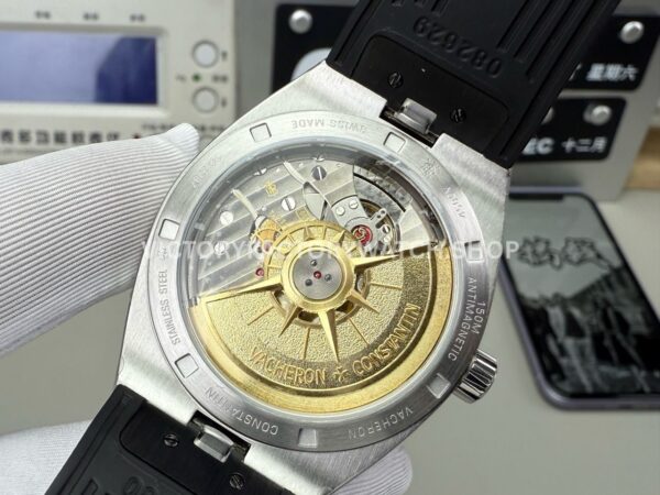 8F Factory Vacheron Constantin Overseas 4500V/000R-B127 41mm Black Rubber Strap Silver Dial