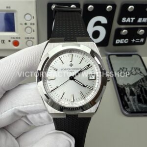 8F Factory Vacheron Constantin Overseas 4500v000R-B127 41mm Black Rubber Strap Silver Dial (7) 8F Factory Vacheron Constantin Overseas 4500V 41mm black rubber strap silver dial replica watch