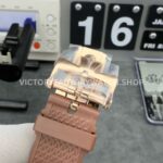 8F Factory Vacheron Constantin Overseas 4500V/000R-B127 41mm Rose Gold Brown Rubber Strap Silver Dial