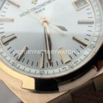 8F Factory Vacheron Constantin Overseas 4500V/000R-B127 41mm Rose Gold Brown Rubber Strap Silver Dial