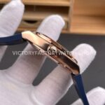 8F Factory Vacheron Constantin Overseas 4520V/210R-B705 41mm Rode Gold Rubber Strap Blue Dial