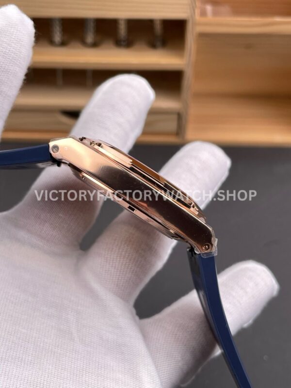 8F Factory Vacheron Constantin Overseas 4520V/210R-B705 41mm Rode Gold Rubber Strap Blue Dial
