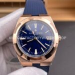 8F Factory Vacheron Constantin Overseas 4520V/210R-B705 41mm Rode Gold Rubber Strap Blue Dial