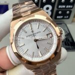 8F Factory Vacheron Constantin Overseas 4500v/000R-B127 41mm Full Rose Gold Silver Dial
