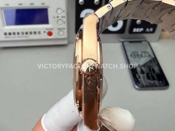 8F Factory Vacheron Constantin Overseas 4500v/000R-B127 41mm Full Rose Gold Silver Dial