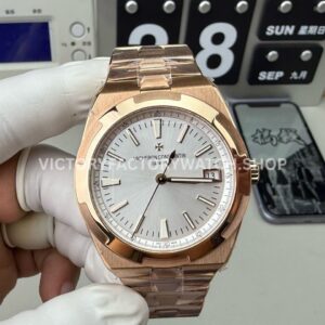 8F Factory Vacheron Constantin Overseas 4520V210R-B967 41mm Full Rose Gold Green Dial (6) 8F Factory Vacheron Constantin Overseas 4500V 41mm full rose gold silver dial replica watch