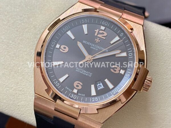 8F Factory Vacheron Constantin Overseas 47040/000R-9666 42mm Rubber Strap Arabic numerals Brown Dial