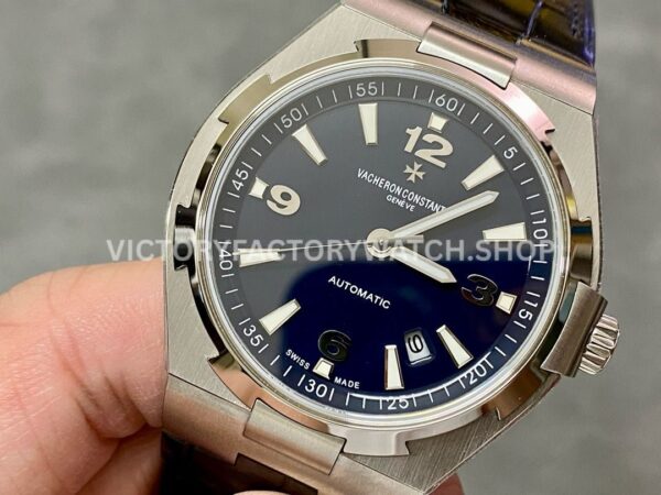 8F Factory Vacheron Constantin Overseas 47040/B01A-9094 42mm Leather Strap Arabic numerals Black Dial