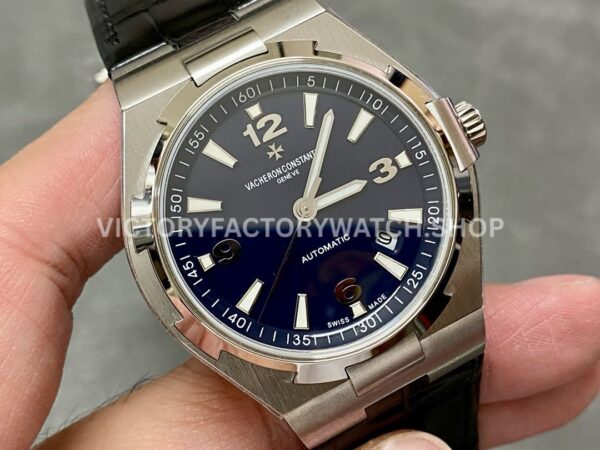 8F Factory Vacheron Constantin Overseas 47040/B01A-9094 42mm Leather Strap Arabic numerals Black Dial