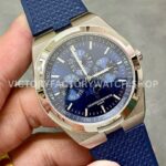 8F Factory Vacheron Constantin Overseas Perpetual Calendar 4300V/120G-B945 41.5mm Steel Blue Rubber Strap Blue Dial