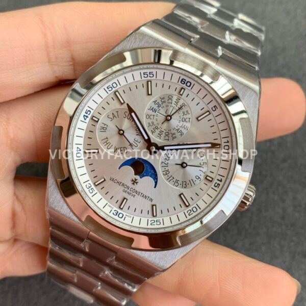 8F Factory Vacheron Constantin Overseas Perpetual Calendar 4300V 41.5mm Full Steel Silver Dial