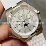 8F Factory Vacheron Constantin Overseas Perpetual Calendar 4300V 41.5mm Steel White Rubber Strap Silver Dial