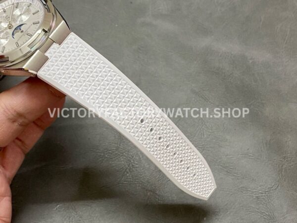 8F Factory Vacheron Constantin Overseas Perpetual Calendar 4300V 41.5mm Steel White Rubber Strap Silver Dial