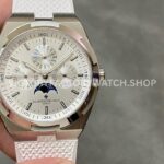 8F Factory Vacheron Constantin Overseas 4300V steel white rubber strap silver dial replica watch