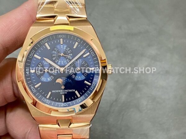 8F Factory Vacheron Constantin Overseas 4300V 120R B509 full rose gold blue dial replica watch