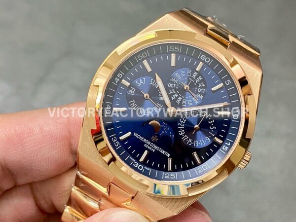 8F Factory Vacheron Constantin Overseas Perpetual Calendar 4300V120R-B509 41.5mm Full Rose Gold Blue Dial