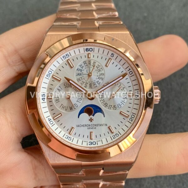 8F Factory Vacheron Constantin Overseas 4300V 220R B064 full rose gold silver dial replica watch
