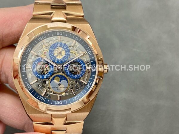 8F Factory Vacheron Constantin Overseas 4300V 120R B642 full rose gold skeletonized dial replica watch