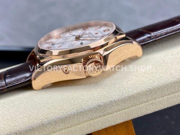 AI Factory Vacheron Constantin Fiftysix 4400E/000R-B436 40mm Rose Gold Leather Strap Arabic Numerals Silver Dial